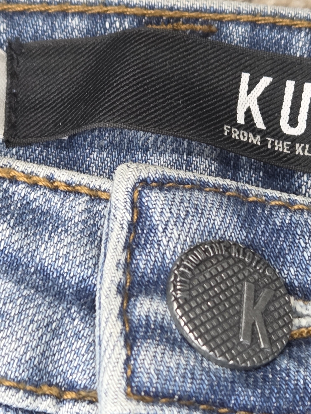 Kut from the Kloth Reese Ankle Straight Leg Pearl Distressed Jeans 6 Blue - Picture 3 of 6